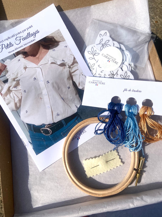 Kit de broderie pour vêtements - Jolis Feuillages