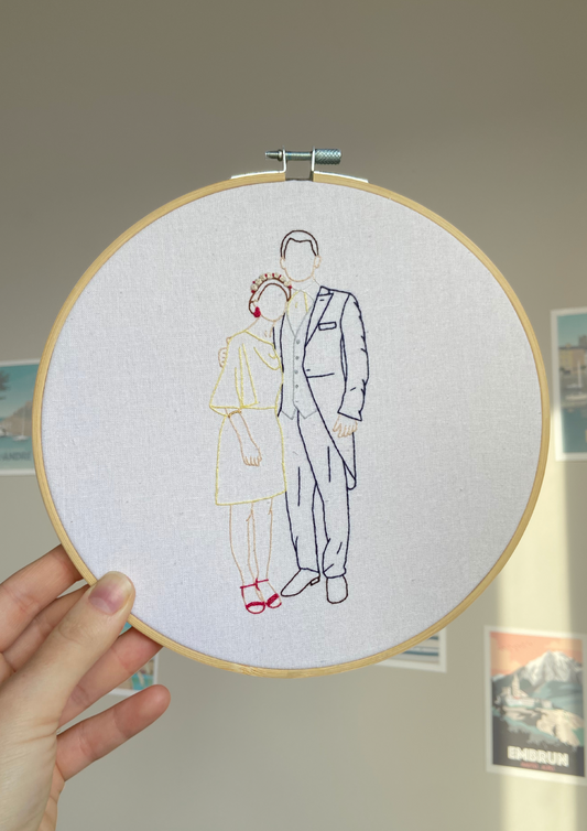 Photo de famille brodée