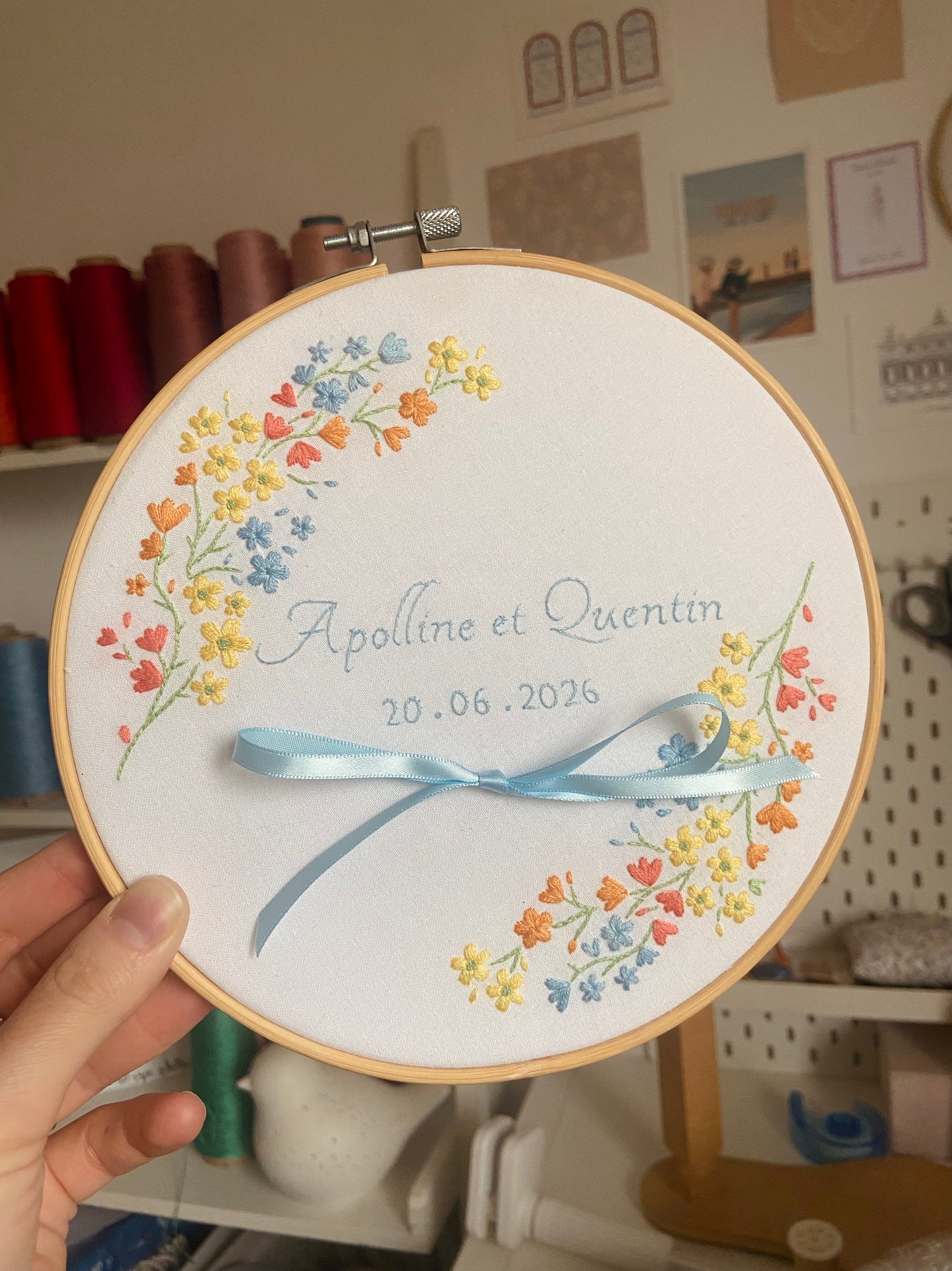 Porte-alliance brodé - Modèle Rayonnant
