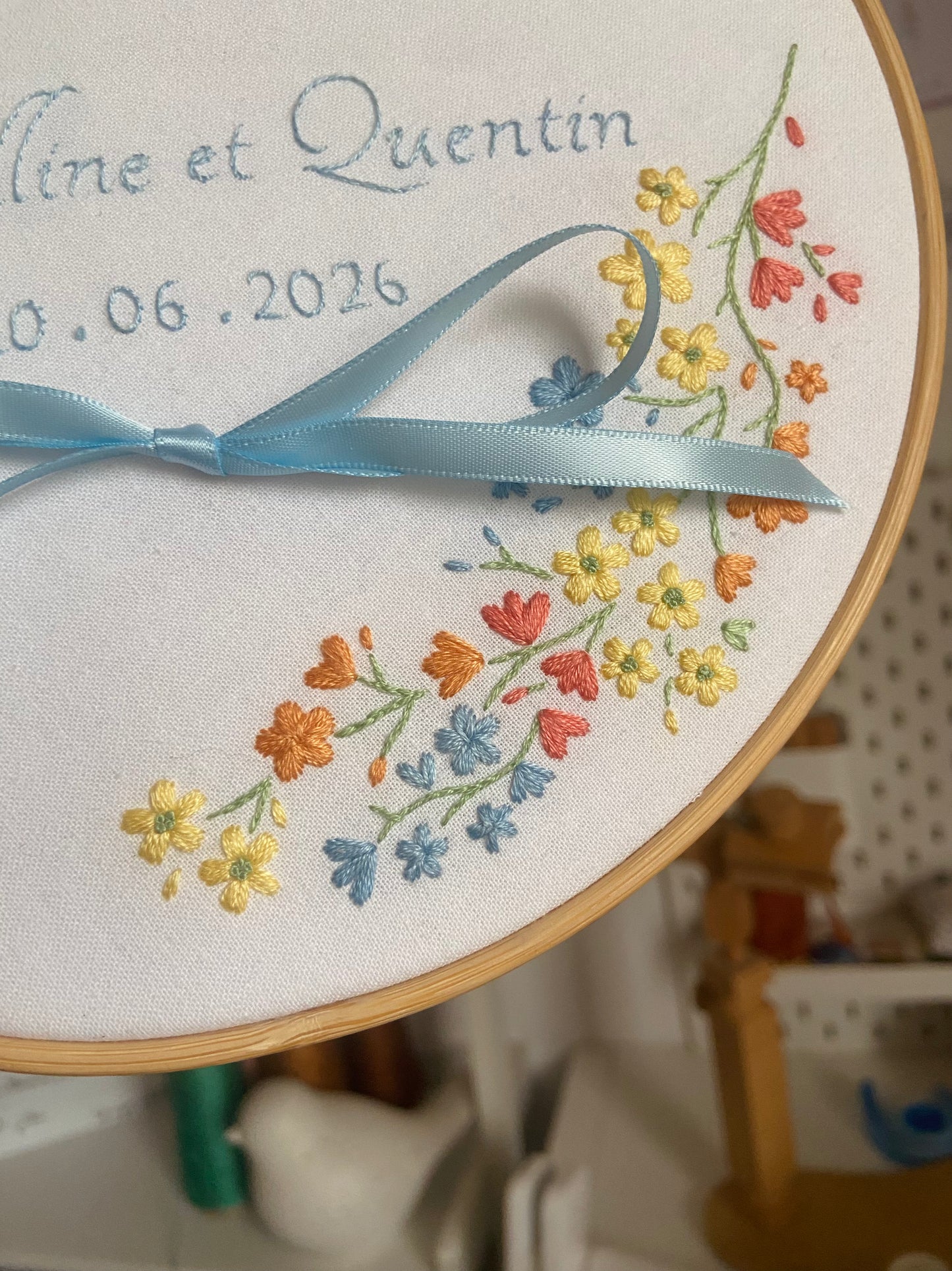 Porte-alliance brodé - Modèle Rayonnant