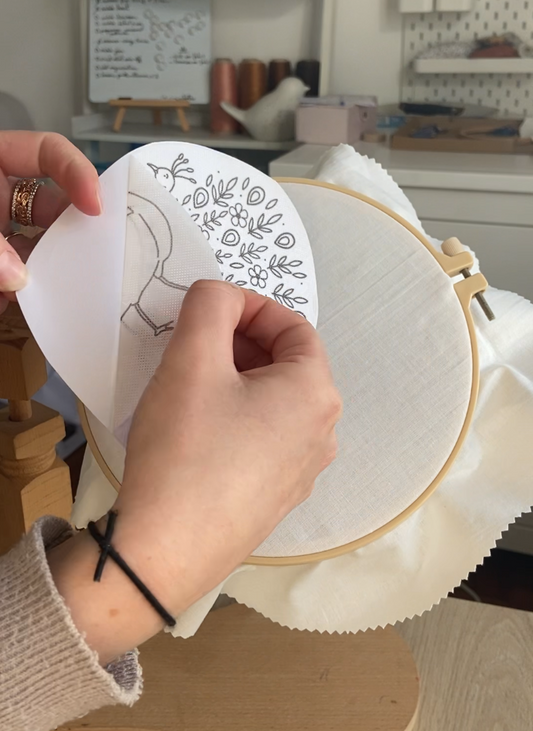 Autocollant soluble broderie - Constant le Paon