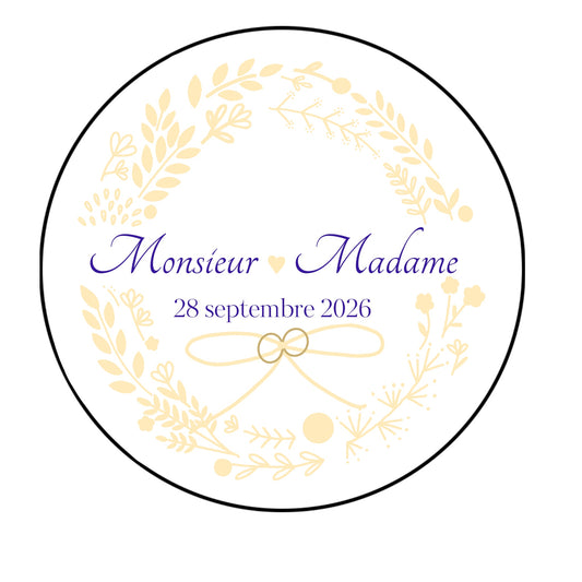 Porte-alliance brodé - Modèle Elegant